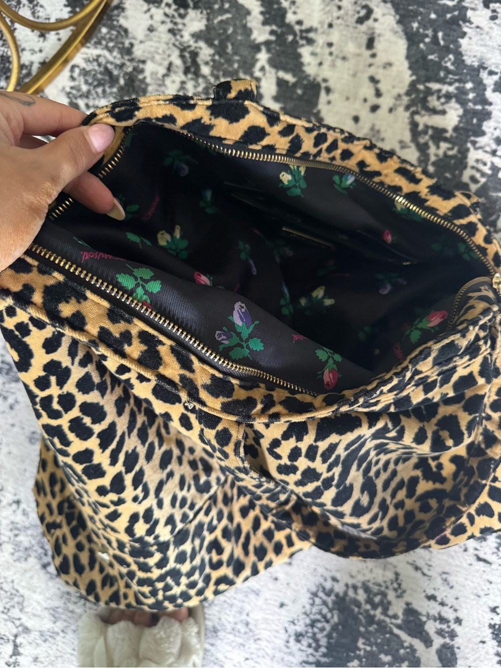 Y2K Betsey Johnson leopard print weekender tote bag ♡ - Picture 6 of 7